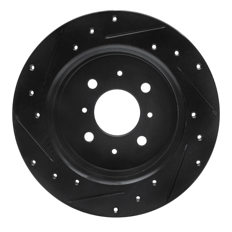 Acura EL Brake Rotor (1) - Rear Right - R1 Concepts - Drilled & Slotted - Black - `01-`05